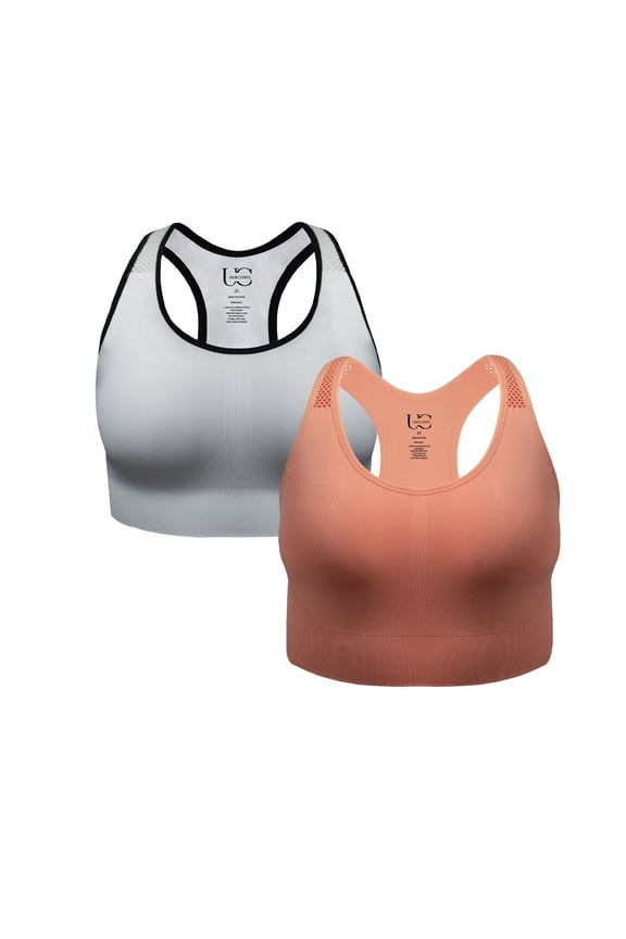 Women's Plus Size Sports Bra High Support Seamless Racerback 2 PK Set