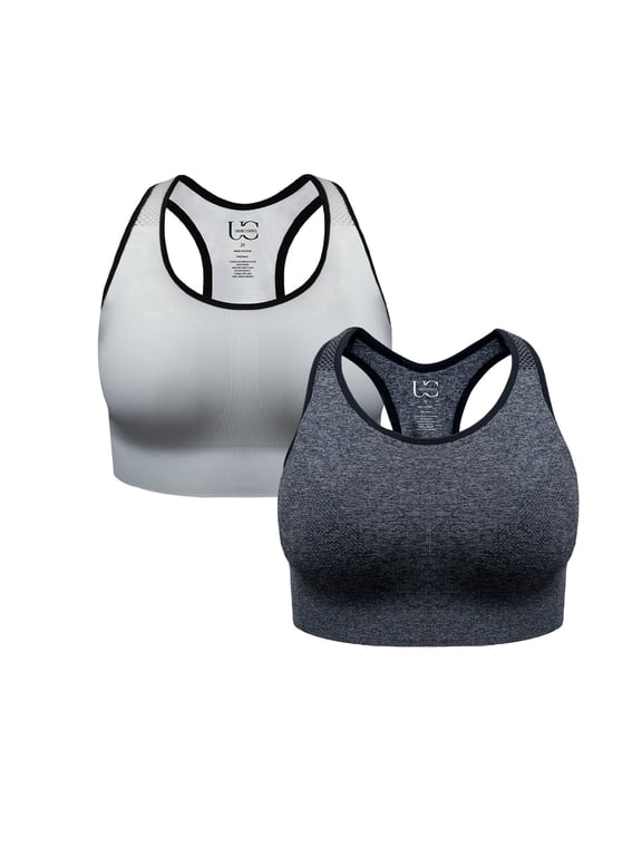 Women's Plus Size Sports Bra High Support Seamless Racerback 2 PK Set