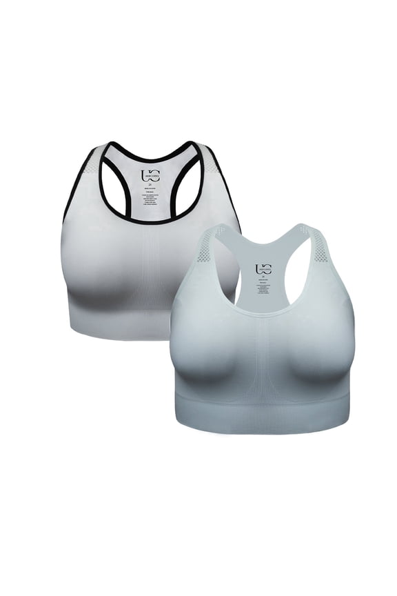 Women's Plus Size Sports Bra High Support Seamless Racerback 2 PK Set