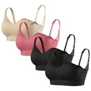 Under Control Womens Seamless Nursing Bra, Wireless, 4-Pack M Size