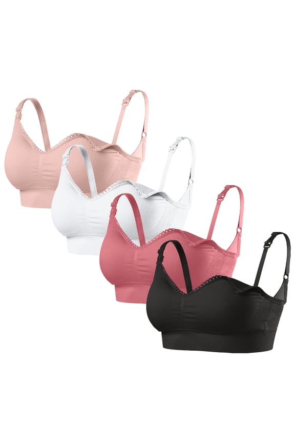 Women's Seamless Nursing Bra, Wireless, 4-Pack S Size