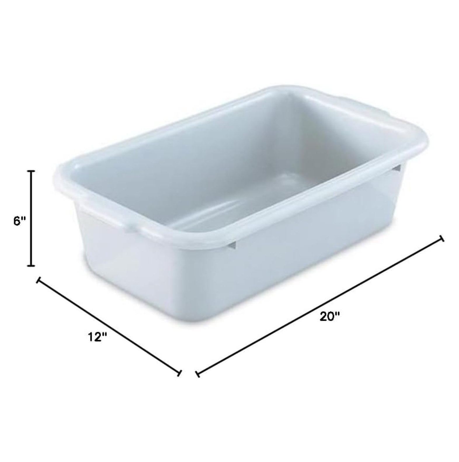Under-Counter Dish Bus Box, 20 X 12 X 6 Inches, Gray Polyethylene - View #5