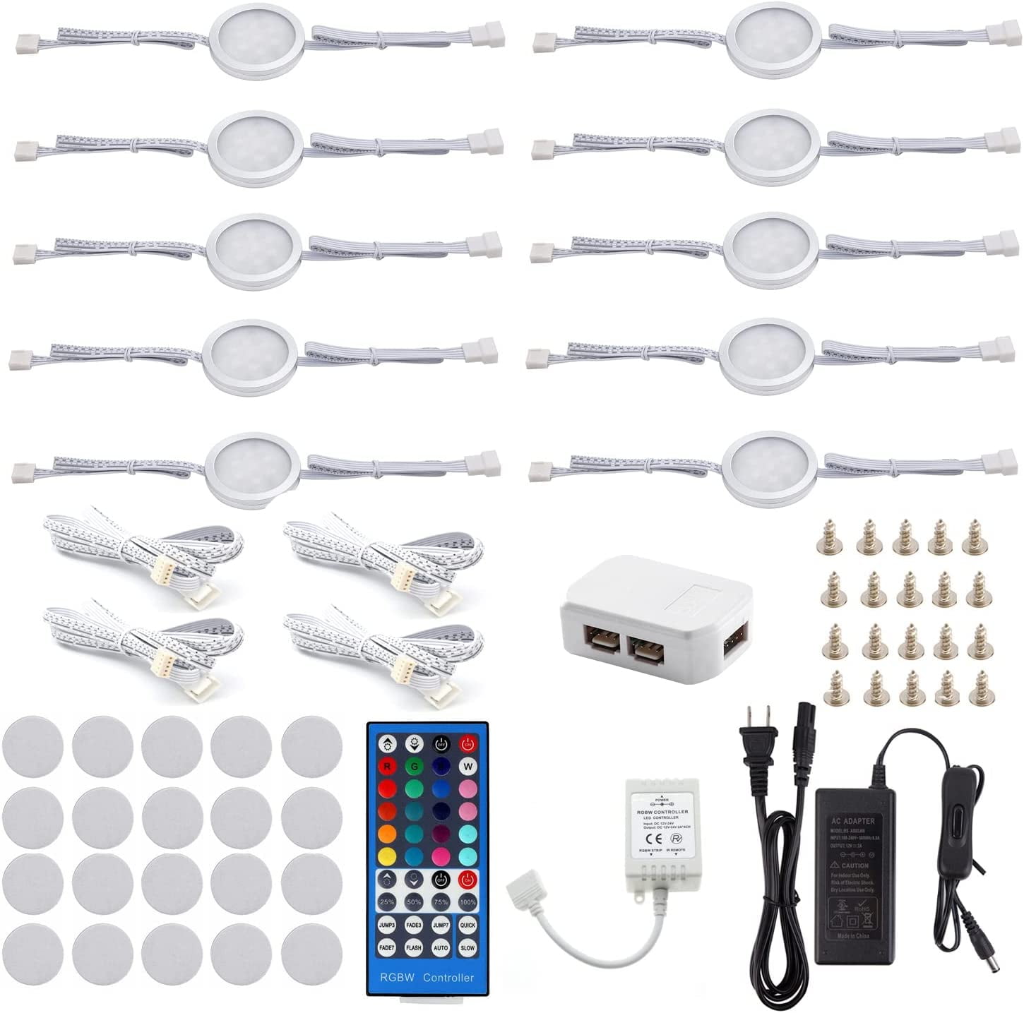 RGBWW Under Cabinet LED Puck Lights with Remote Control