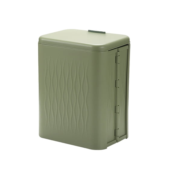 Under Counter Waste Bin | Space Saving Small Trash Can for Kitchen Cabinet, Bathroom or Office | Dual Lid for Ease of Opening, 12 Liter, Green