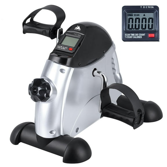 Under Desk Bike Pedal Exerciser,Evoland Indoor Cycling Exerciser Bike Silver,Holds 240 Lb