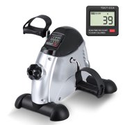 Under Desk Bike Pedal Exerciser, Mini Exercise Bike for Arm/Leg Exercise, Pedal Exerciser for Seniors with LCD Display