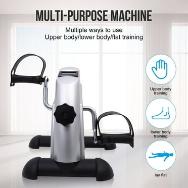 Under Desk Bike Pedal Exerciser Mini Exercise Bike for Arm/Leg Exercise, Pedal Exerciser for Seniors with LCD Display