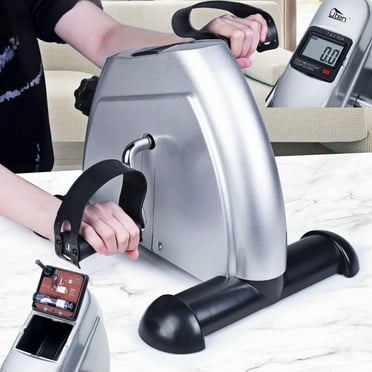 Under Desk Bike Pedal Exerciser Mini Exercise Bike for Arm/Leg Exercise, Pedal Exerciser for Seniors with LCD Display