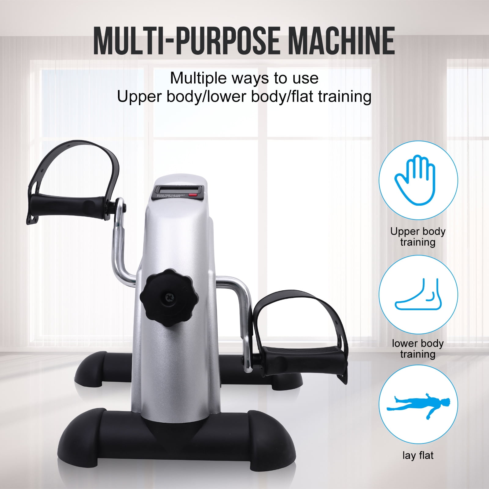 Under Desk Bike Pedal Exerciser for Seniors, Mini Peddler Exerciser