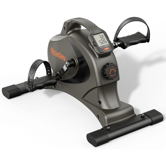 Under Desk Bike Pedal Exerciser with 16 Levels Magnetic Resistance, Mini Exercise Bike for Home Office Workout or Physical Therapy