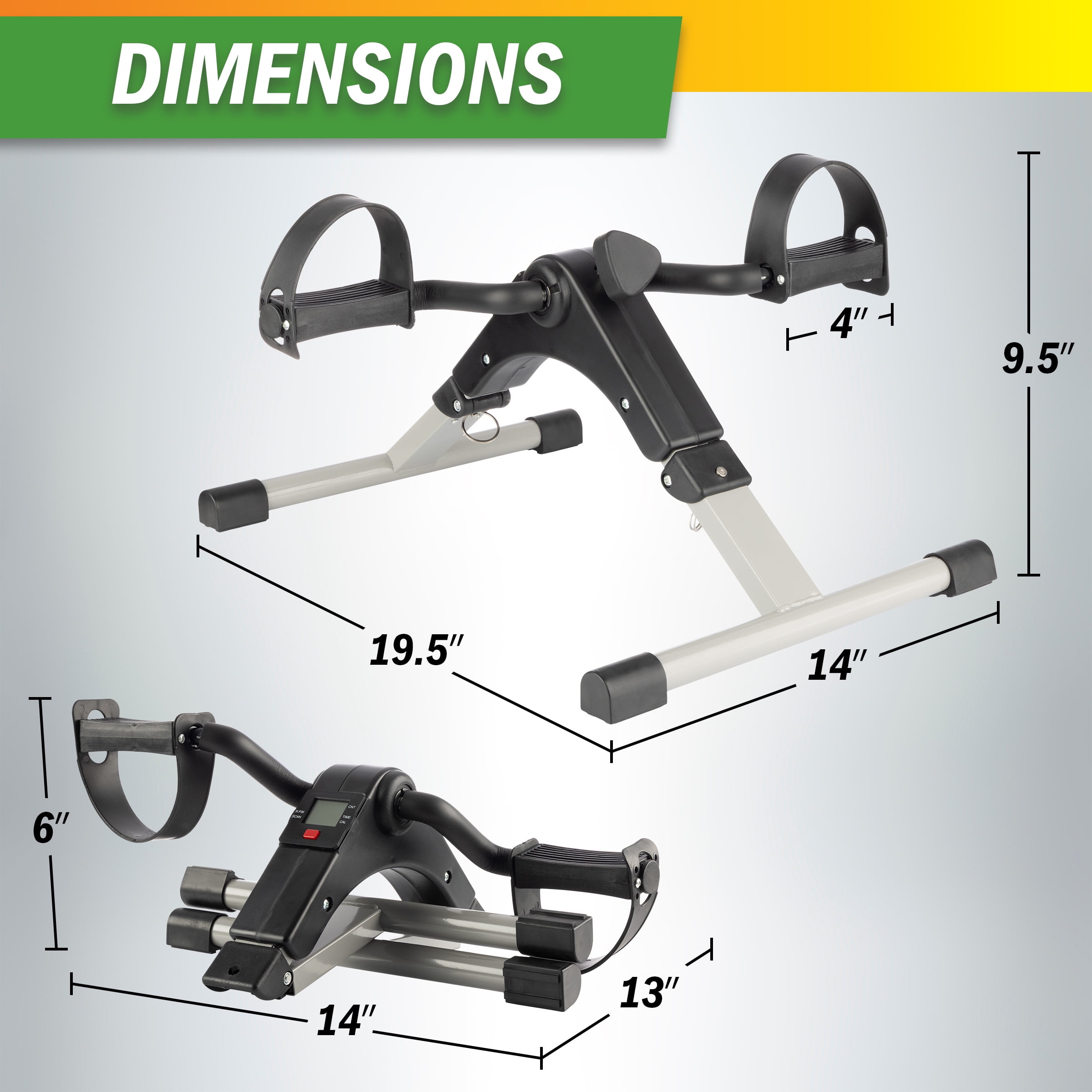 Wakeman Fitness Under Desk Bike Pedal Exerciser with Calorie