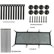 Under Desk Cable Management Net   Flexible Wire Organizer   Elastic Mesh Kit for Standing & Office Desks   Adhesive Positioning and Screw Lock Black