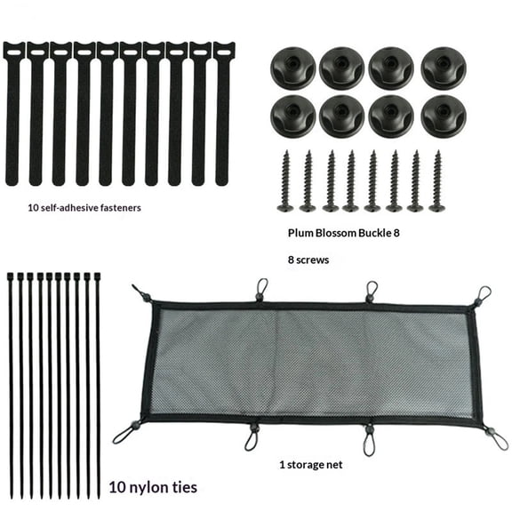 Under Desk Cable Management Net Flexible Wire Organizer Elastic Mesh Kit for Standing & Office Desks Adhesive Positioning and Screw Lock Black