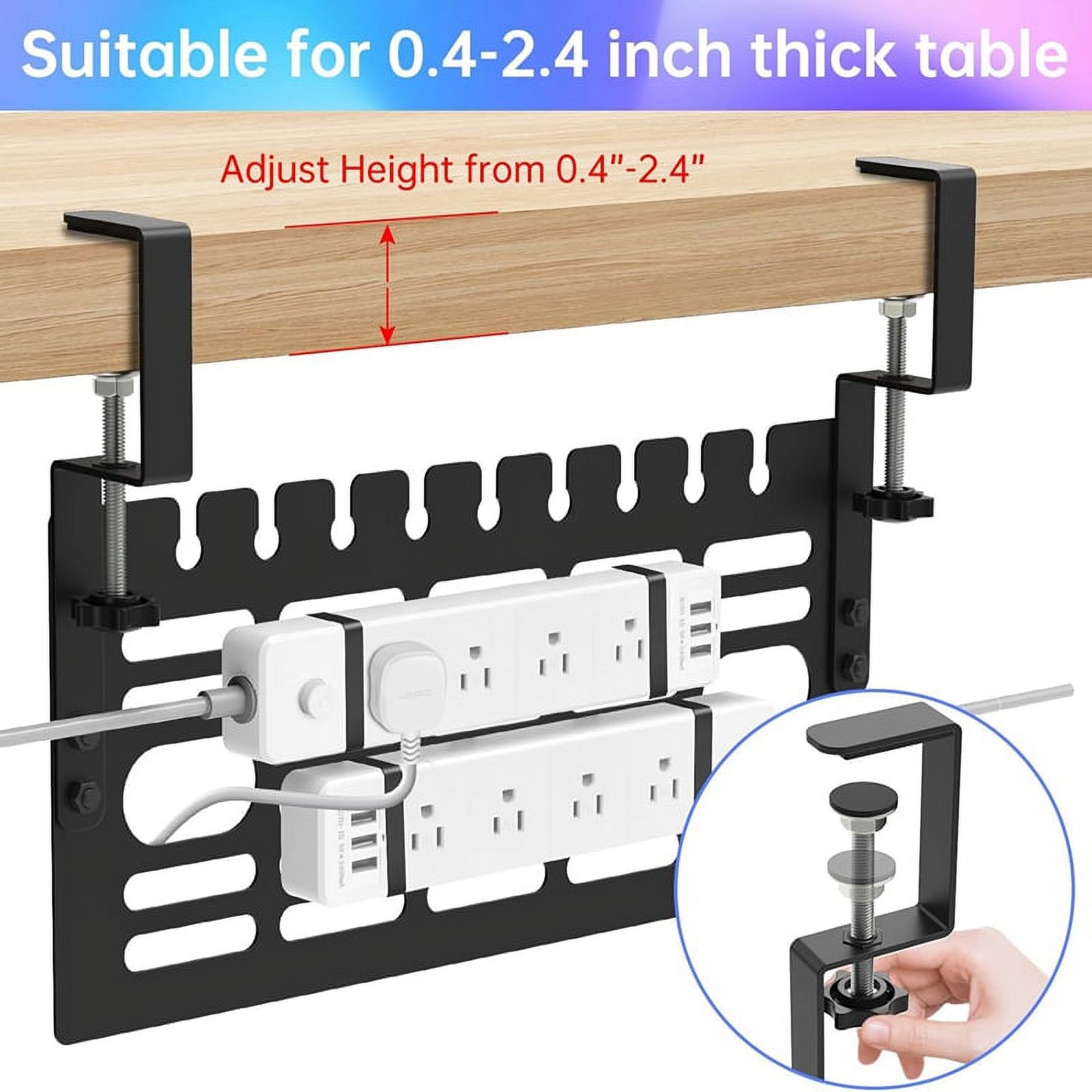 Under Desk Cable Management Rack,Cable Rack with Clamp for Desk Wire