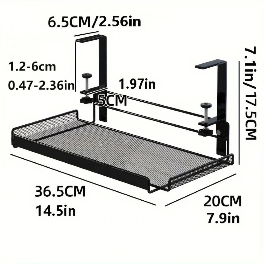 Under Desk Cable Management Tray 14.37 Inch No Drill Steel Desk Cable Organizers Wire Management Tray Cable Management Rack