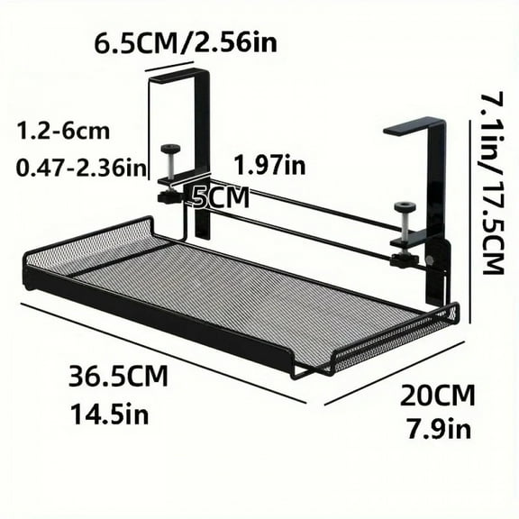 Under Desk Cable Management Tray 14.37 Inch No Drill Steel Desk Cable Organizers Wire Management Tray Cable Management Rack