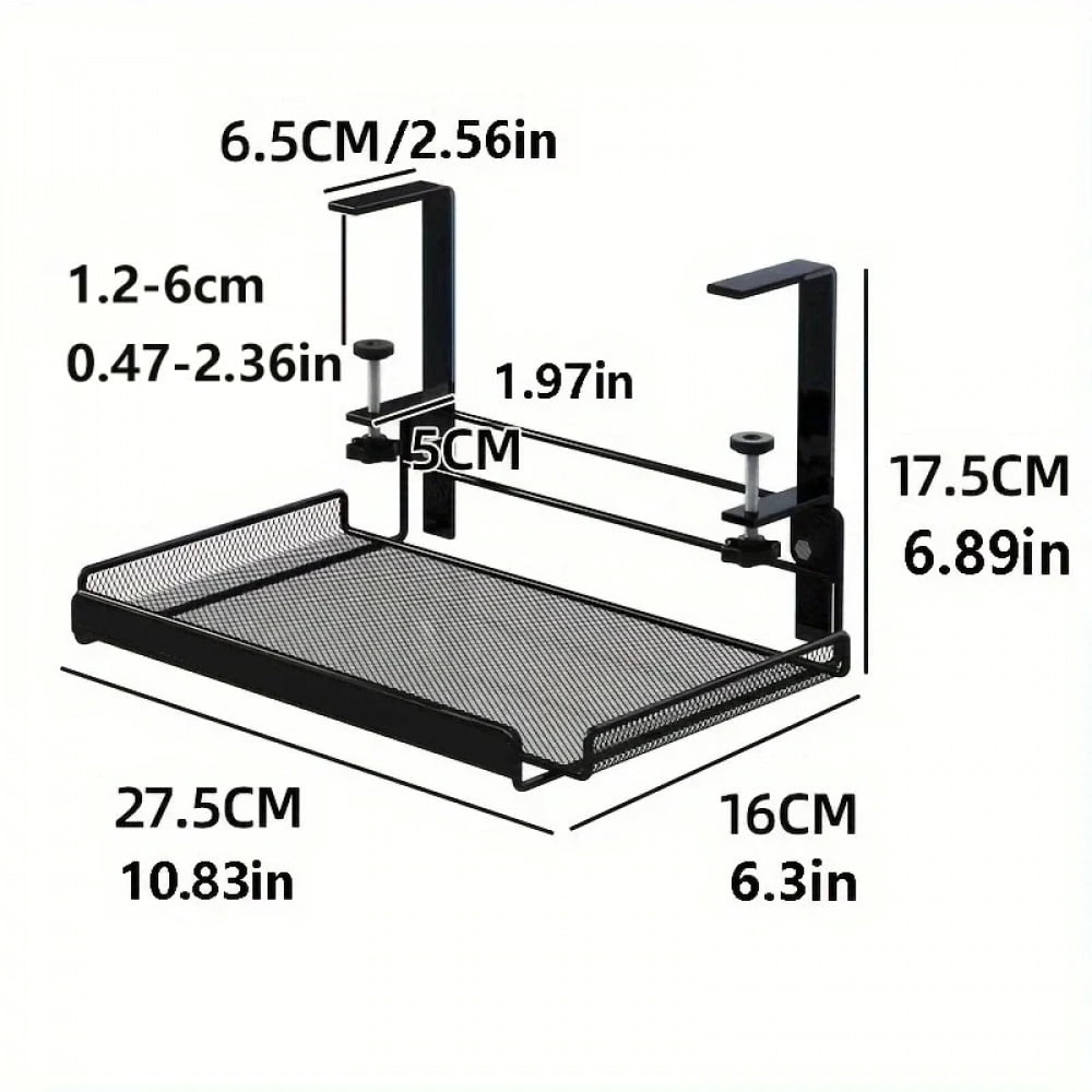 Under Desk Cable Management Tray 14.37 Inch No Drill Steel Desk Cable Organizers Wire Management Tray Cable Management Rack