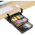 thumbnail image 1 of Under Desk & Desktop Drawer Organizer - 2-Tier Metal Slide Out Drawers Organizer, Storage for Home Office Desk (Black), 1 of 9