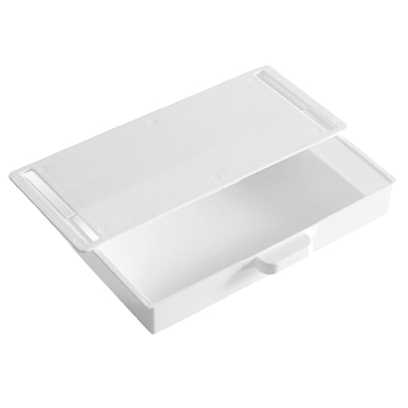 Under Desk Drawer Adhesive Storage Box, Hidden Plastic Slide Out Organizer for Office Desk, Small Drawer for Pens Jewelry Makeup Kitchen Supplies