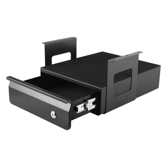 Under Desk Drawer Organizer with Lock, 13" Slide-out Storage Tray for Workspace