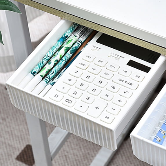 Under Desk Drawer Sticky Storage Organizer Pencil Tray Hideaway Storage Box Office Home