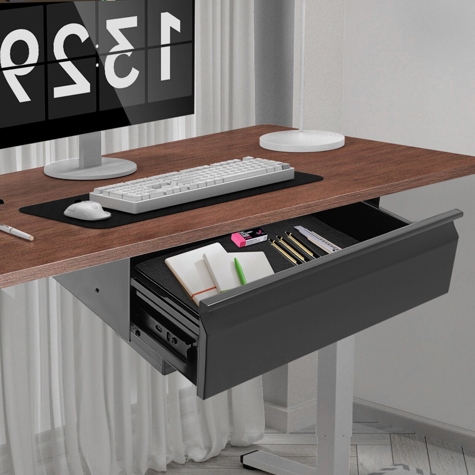Under Desk Drawer Under Desk Storage Under Desk Mounted Sliding Pull-Out Drawer