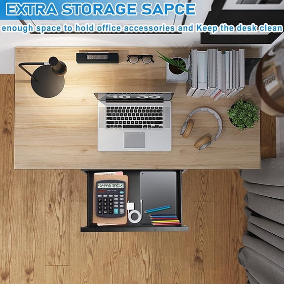 Under Desk Drawer for 18 Inch Workstation - Adjustable Height Carbon Steel Storage Organizer with Smooth Slide Rails for Home Office