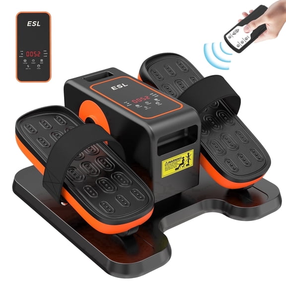 ESL Under Desk Elliptical, Seated Leg Exerciser Machine for Seniors with Pedal Straps and Remote Control
