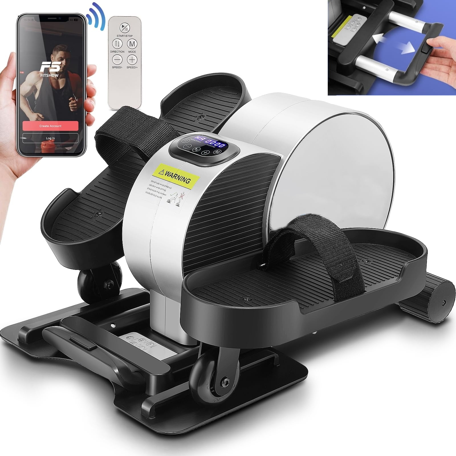 Under Desk Elliptical, Electric Seated Foot Pedal Exerciser with