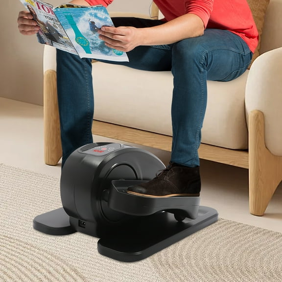 Under Desk Elliptical Machine, Electric Ellipse Leg Exerciser with Remote Control, Seated Pedal Exerciser for Home Black