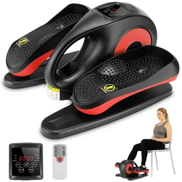 Under Desk Elliptical Machine Electric Pedal Bike Exerciser Trainer with LCD Monitor Quiet Compact Exercise Equipment for Home Office Gym