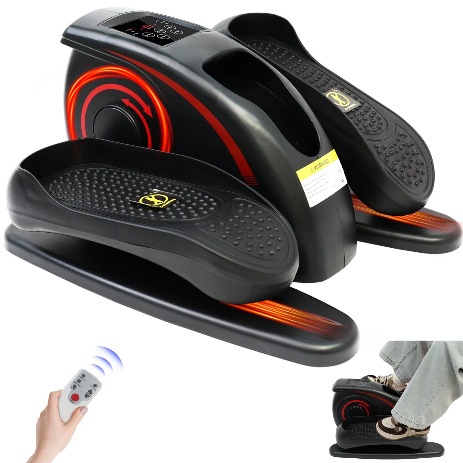 Under Desk Elliptical Machine Elipsefit Leg Exerciser Electric Under Desk Electric Elliptical Bike with LCD Display Monitor Remote Control