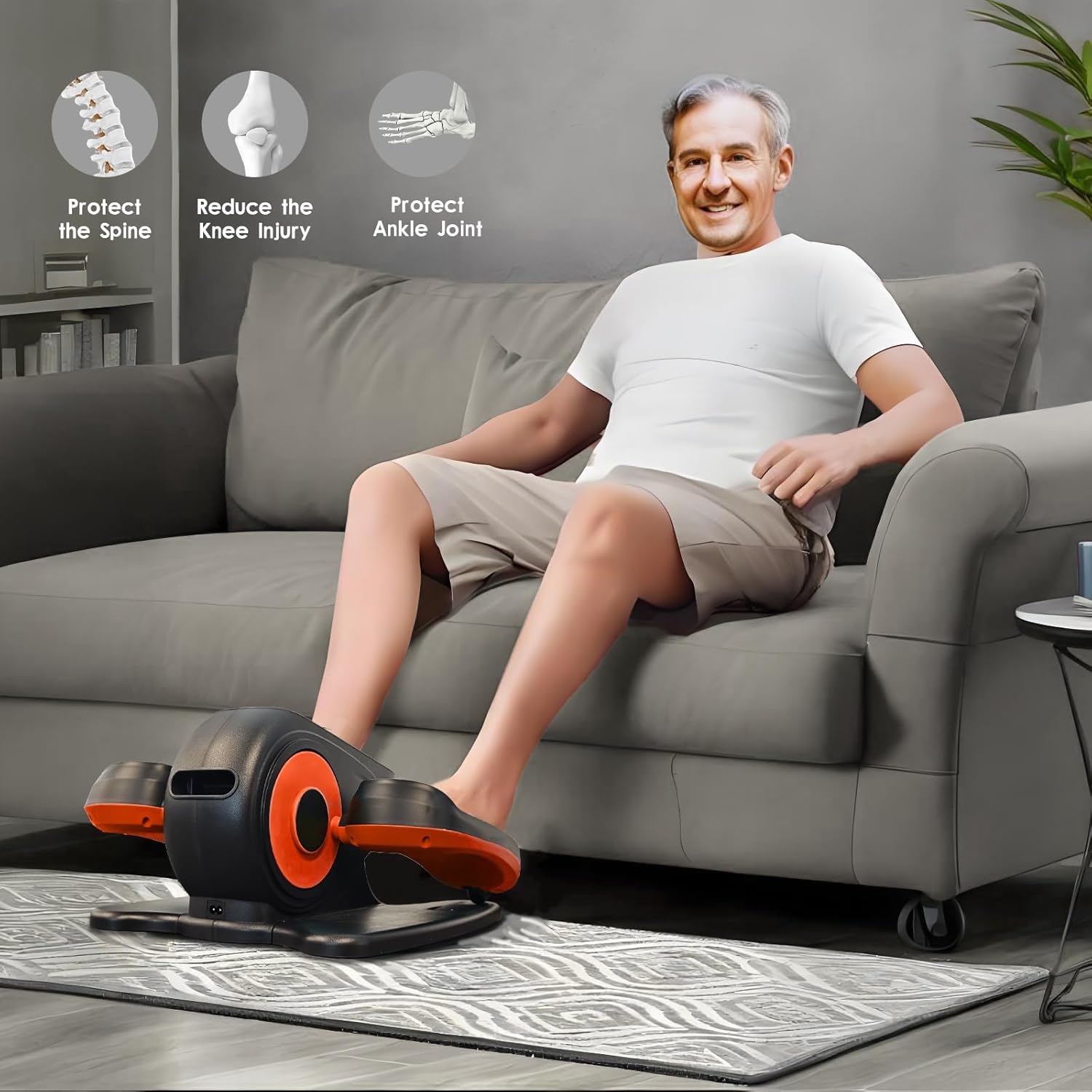 Portable Legs Under Desk Elliptical Machine, Leg Exerciser While Sitting for Seniors ...