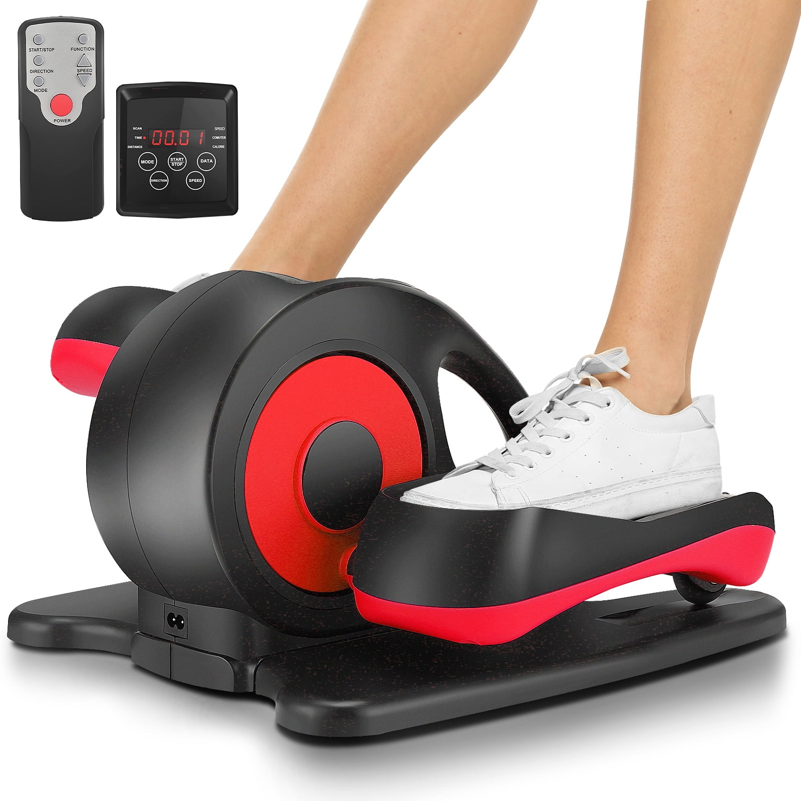 Under Desk Elliptical Machine for Seniors Electric Seated Pedal Exerciser Quiet Compact Mini Elliptical Trainer with LCD Display Monitor and