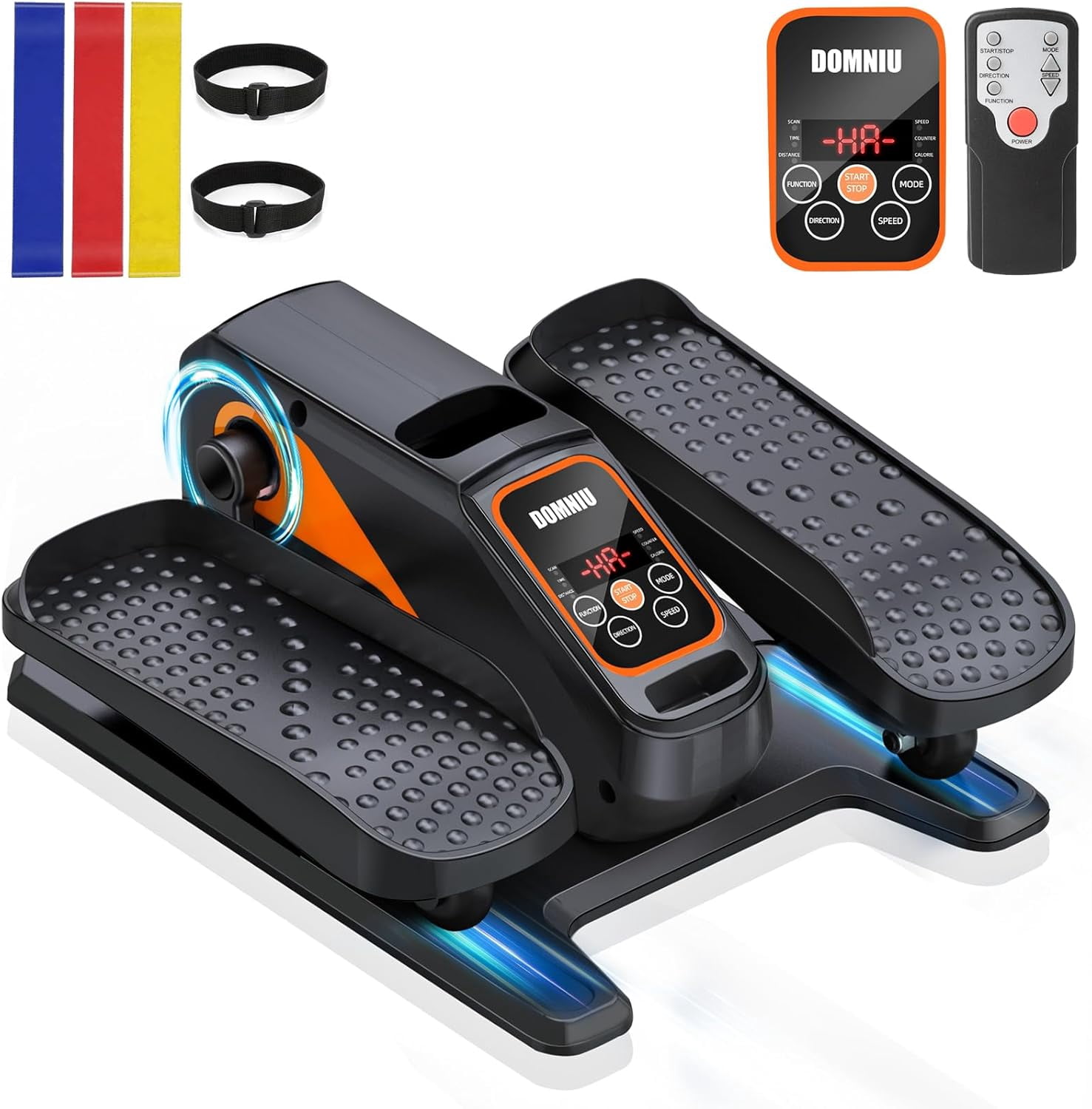 Under Desk Elliptical Machine with 15 Speeds & Remote Control, Quiet Electric Seated Pedal Exerciser for Office Home Seniors