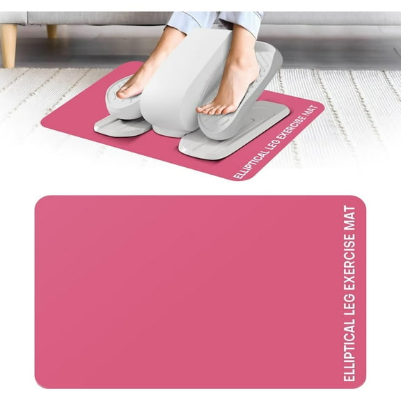 Under Desk Elliptical Mat - Non-Slip Exercise Equipment for Peloton Bike, Small Exercise Mat for Desk Workout Equipment Pink