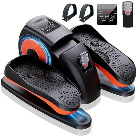 ESL Under Desk Elliptical Machine - Electric with 2 Pcs Pedal Straps,Portable Seated Leg Exerciser with Remote Control.Quiet & Fully Assembled for Seniors.