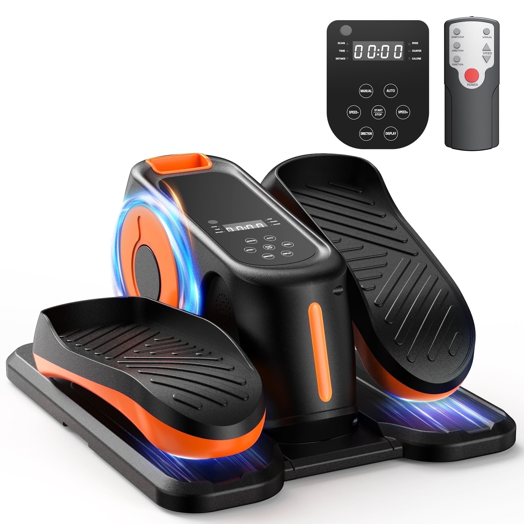 Under Desk Elliptical Machine – Electric Seated Foot Pedal Exerciser With Remote, 12 Levels, 400lb Capacity