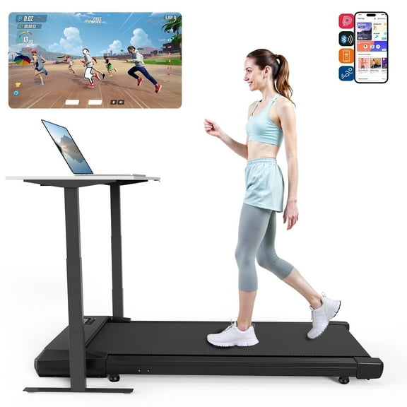 Walking Pad, Under Desk Treadmill, 3 in 1 Portable Treadmill with Remote Control LED Display, 2.5 HP Quiet Walking Jogging Machine for Office Home Use, 250 Lbs Capacity
