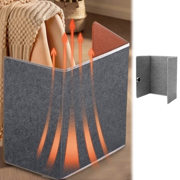 Under Desk Foot Warmer - Portable Foldable Quiet Space Heater, 3/8-Step Temp Adjustment, Quick Heating for Office & Home