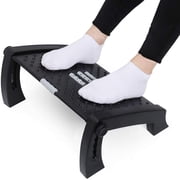 Under Desk Footrest, Height Adjustable Office Foot Rest with Massage Texture and Roller, Ergonomic Tilting Foot Stool for Improved Circulation and Posture