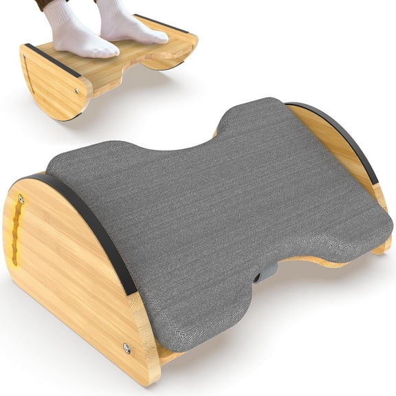 Under Desk Footrest with Adjustable Height, Reversible Rocking Foot Rest for Office