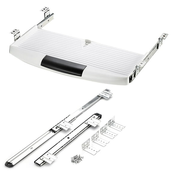 Under Desk Keyboard Storage Plate Hidden Drawer Keyboard Tray Office Keyboard Holder Slide Out Keyboard Organizer White