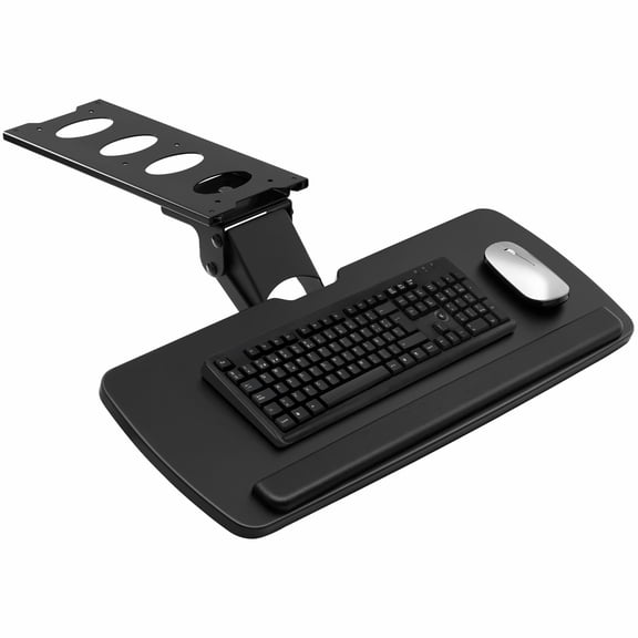 Under Desk Keyboard Tray, Adjustable Height & Angle - 25x9.8 inch Slide Out Keyboard Holder for Home & Office - Ergonomic Typing Solution