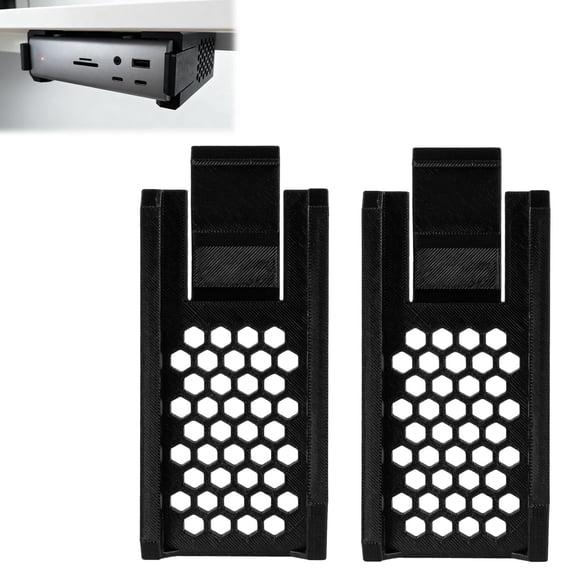 Under Desk Mount for CalDigit TS5 Plus Dock, Desk Clamp Storage Bracket with Space Saving Design for Home Office Setup