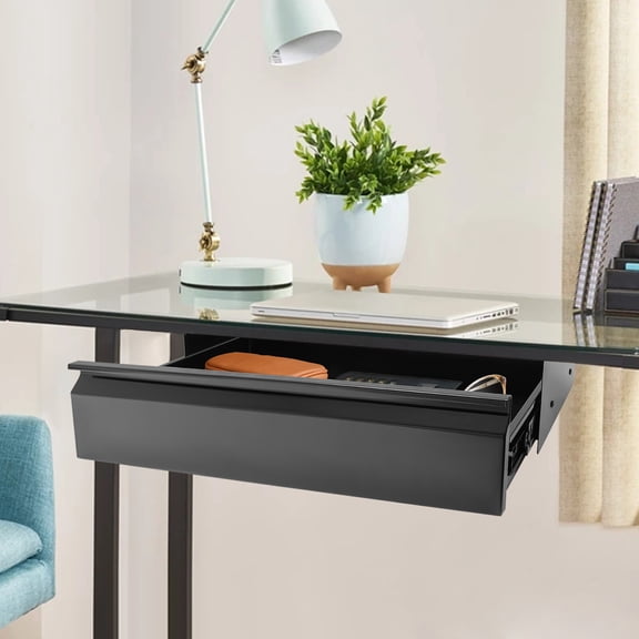 Under Desk Mounted Sliding Pull-out Drawer for Storing Keyboard, Mouse, Books, iPad or Other Small Items