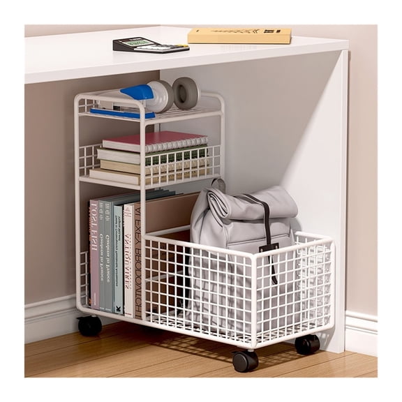 Under Desk Rolling File Cart with Wheels - Mobile Document Organizer