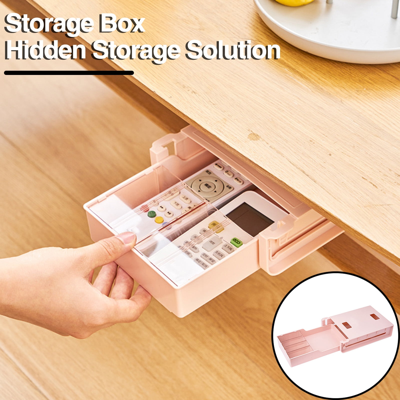 Under-Desk Slide-Out Drawer Self-Adhesive, Strong Load-Bearing, Easy ...