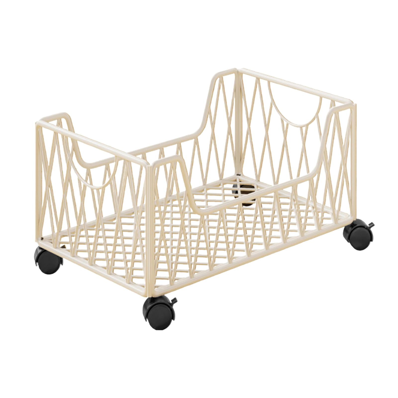 Under Desk Storage Cart Rolling Utility Cart Book Storage Bin Iron ...