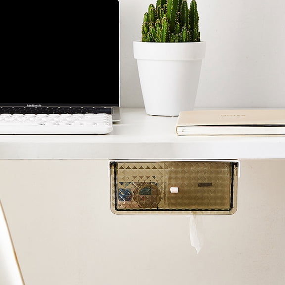 Under Desk Storage Drawer, Invisible Organizer Box, Plastic Stationery Holder for Office Desk